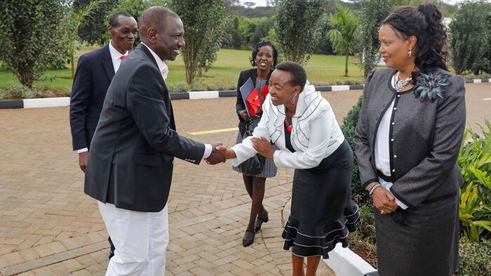DP Ruto and his wife shake hands in a past event