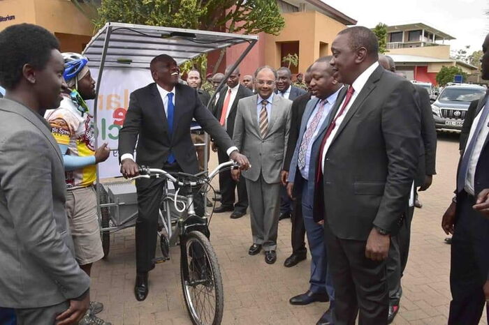 Image result for Uhuru, Ruto Showcase Their Cycling Skills
