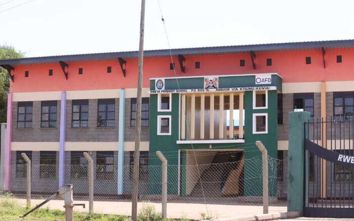A completed Rweya Primary School. The contractor accuses the county government of not being ready to take over the completed project.