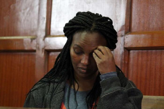 Sara Wairimu at the High Court in Nairobi. The presiding judge recommended that she undergoes a mental evaluation before standing trial.