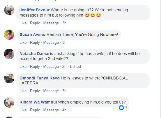 Screengrab of some of the comments sent out to Hussein Mohamed, October 29, 2019.