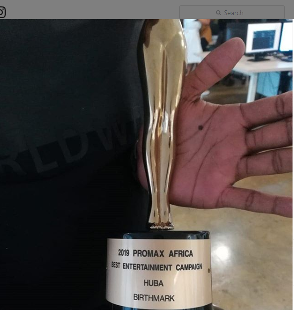 The Promax Award Trophy won by Lulu Hassan's show on Friday, November 8.