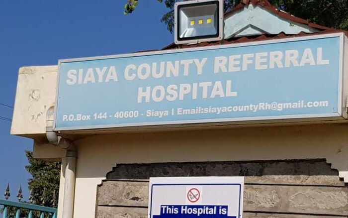 Image of a sign at Siaya County Referral Hospital