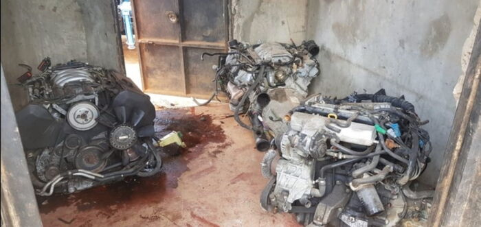 Some of the suspected stolen engines unearthed by DCI officers at Rurii Market in Juja on January 19, 2020.