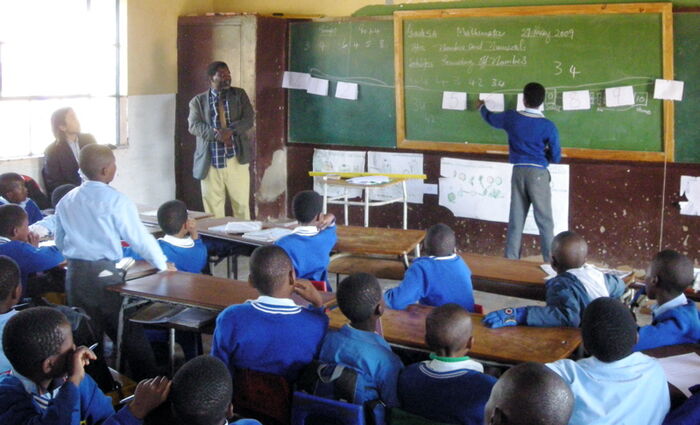 Primary school students pictured in class