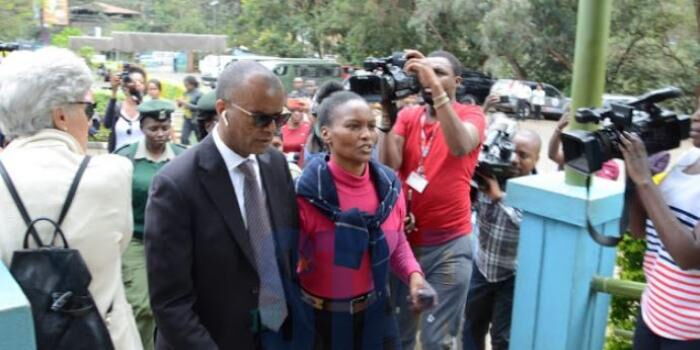 Tob Cohen's widow Sarah Wairimu arrives at Chiromo mortuary with her lawyer Philip Murgor on Wednesday, September 18, 2019