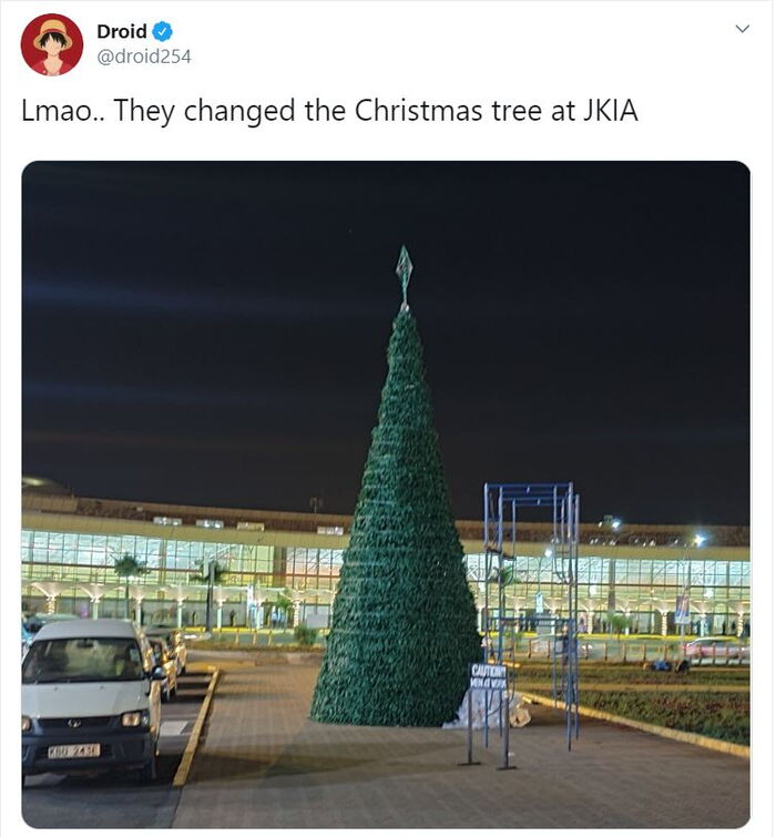 JKIA 'Christmas Tree' Sparks Controversy Kenyans.co.ke