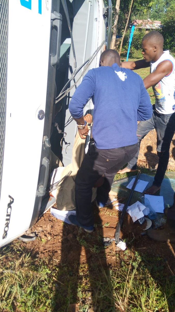 Image result for NTV's Trevor Ombija Rescues Driver After Grisly Accident