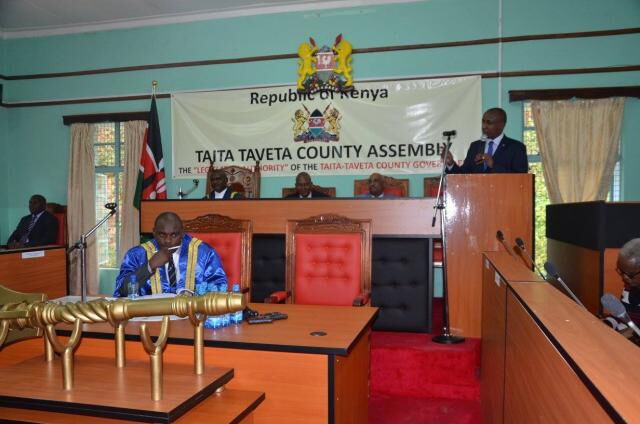 A session in Taita Taveta County Assembly. Thirty MCAs impeached governor Granton Samboja.