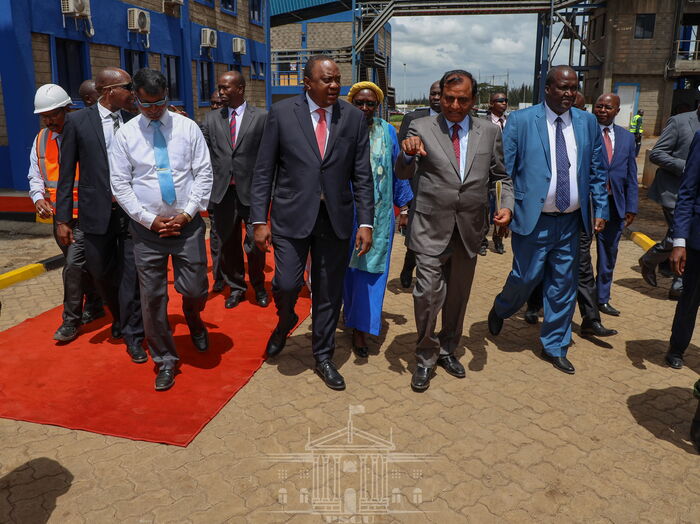 ​ President Uhuru Kenyatta and tycoon Narendra Raval in Salgaa, Nakuru County on January 28, 2020. President Uhuru Kenyatta and tycoon Narendra Raval in Salgaa, Nakuru County on January 28, 2020. 