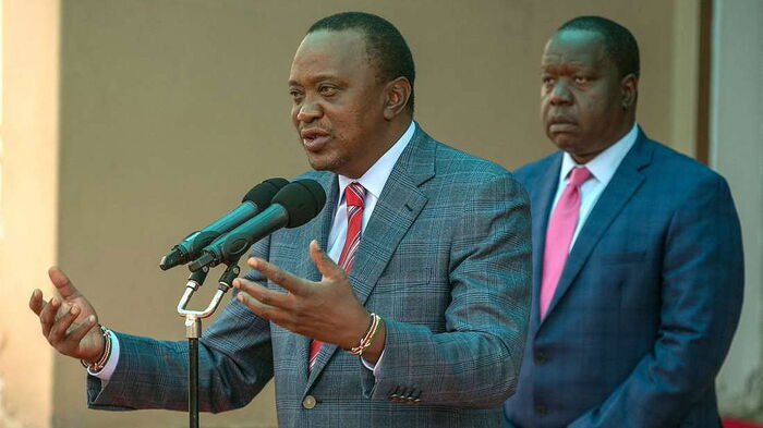 Uhuru and Matiang'i at a recent event.