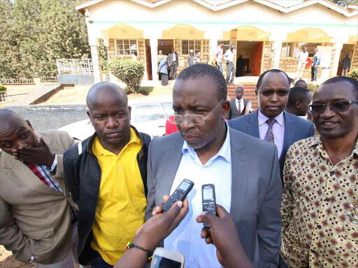 Meru Senator Mithika Linturi in a past media address. Millions of money stolen during a bank heist in Meru on the night of November 2, 2012, was traced to his bank account