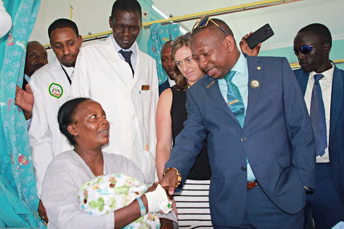 Governor Sonko during the launch of Human Milk Bank at Pumwani Maternity Hospital in March 2019