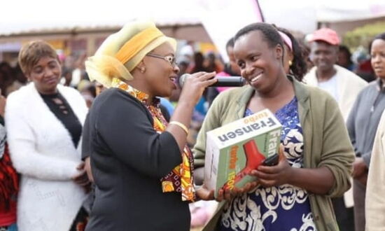 Kiambu Woman Representative Gathoni wa Muchomba at an economic empowerment forum in Kikuyu Constituency on August 16, 2019