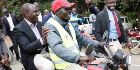 DP Ruto takes bodaboda ride on the Salgaa-Rongai road, Rongai, Nakuru county on November 2.
