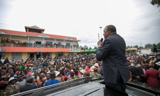 President Uhuru Kenyatta addresses members of the public in Nakuru County on Tuesday, January 28, 2020.