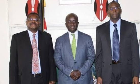 Nyagaka Ongeri (C) when he visited the Kenyan Embassy in Washington D.C on January 28, 2015.