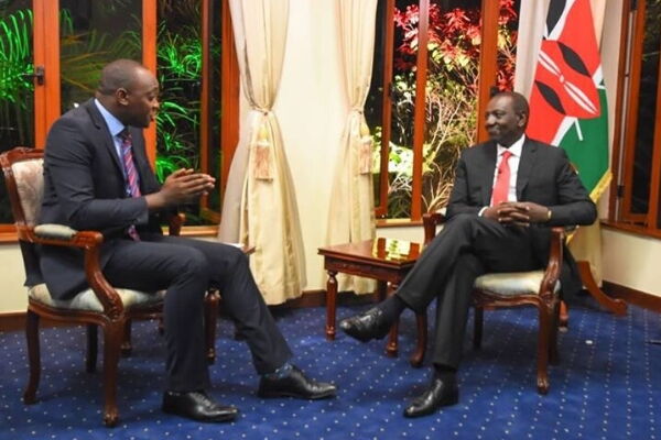 Deputy President William Ruto with NTV's Ken Mijungu during an interview on Sidebar on Thursday, January 23