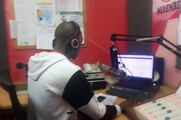 Nelson Andati in Mulhembe FM studios on Monday, January 27 (Photo/Courtesy)