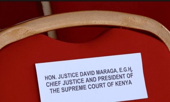 Chief Justice David Maraga's seat during the December 12, 2019, Jamhuri Day celebration.