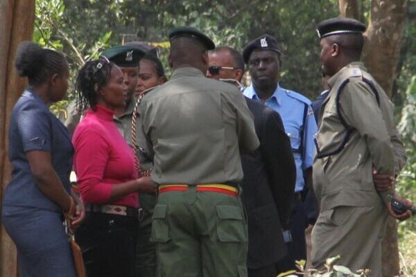Sarah Wairimu heavily guarded at her husband's funeral. 