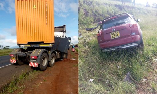 Images of the cars involved in the fatal Nairobi - Mombasa highway on Tuesday Jan 7, 2020