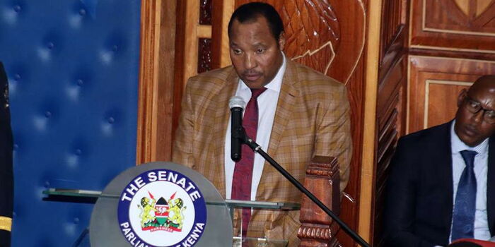 Kiambu Governor Ferdinand Waititu on the floor of the Senate on Monday, January 28