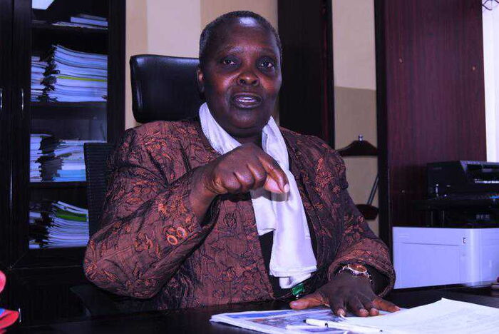 Maasai Mara University VC Mary Walingo in her office.