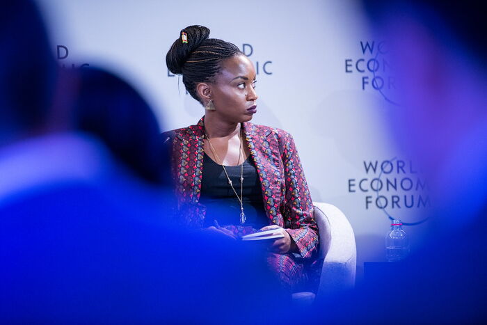 Wanuri Kahiu at the Davos Summit in Switzerland on January 21, 2020.