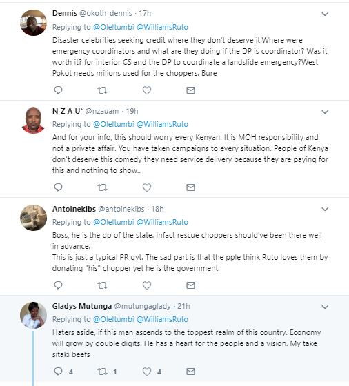 Other reactions to DP Ruto's chopper that landed in West Pokot on Monday, November 25, despite poor weather conditions. 