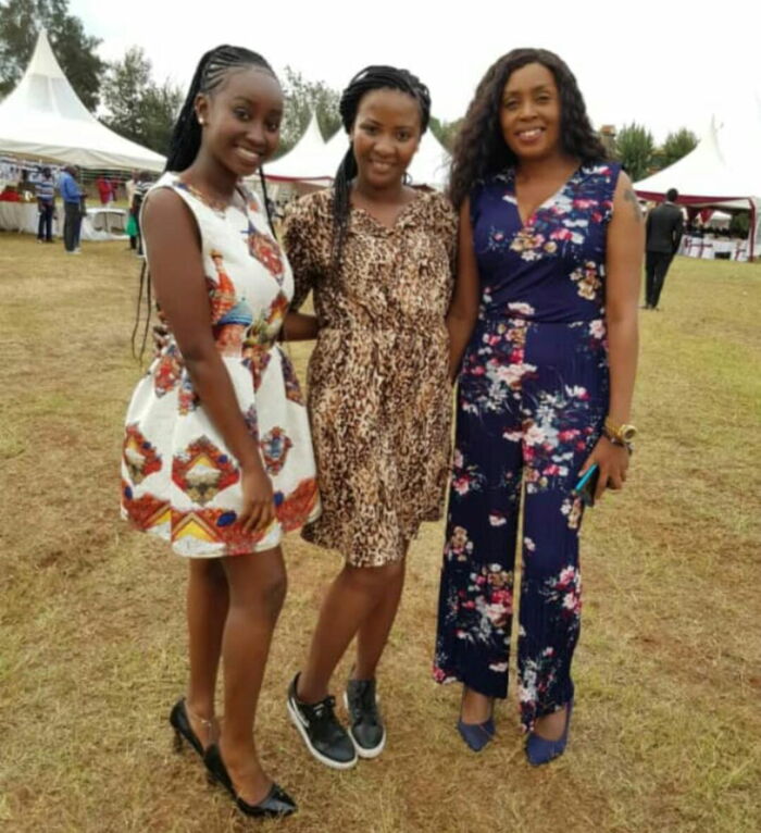 Citizen TV news director Monica Kiragu (Right) with other guests at the wedding on 8/9/2019.