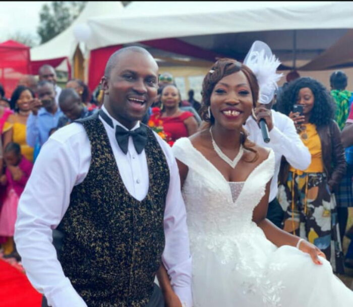 Wycliffe Orandi and Sheila Achieng' at their wedding ceremony on 7/9/2019.