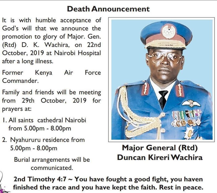 An obituary placed on a local daily on October 27, 2019.