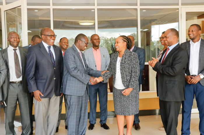 Kirinyaga Governor Anne Waiguru hosted KRA officials on Thursday, November 21, 2019. 