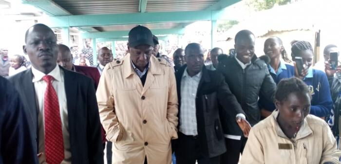 Deputy President William Ruto arrives at the Kapenguria level 5 hospital on Monday, November 25.