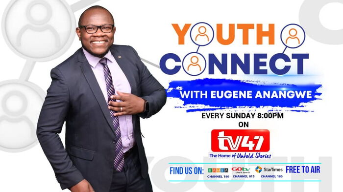 A poster announcing the launch of Youth Connect, a new show on TV47 set to be hosted by the station's CEO. It will air on Sundays at 8pm