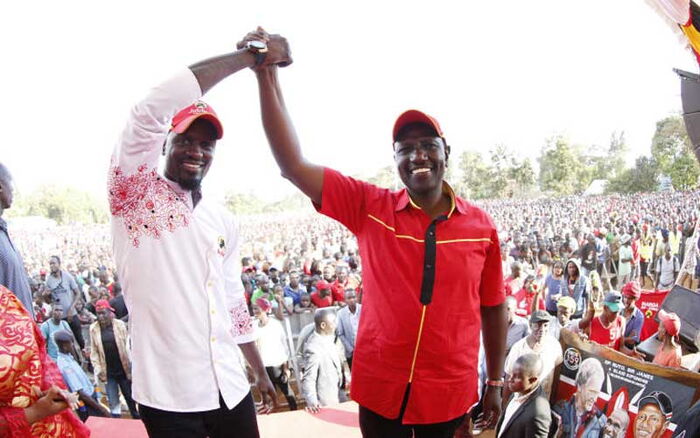 DP William Ruto and Jubilee's Kibra candidate McDonald Mariga