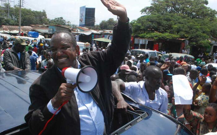 Joseph Nyaga in a past rally. Central Kenya businesspeople announced that Nyaga should be Uhuru's successor as the region's kingpin