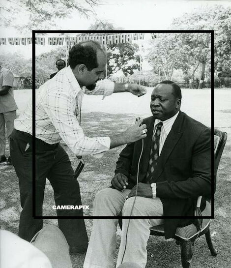 The late Kenyan photojournalist Mo Amin with the late former President of Uganda Idi Amin Dada