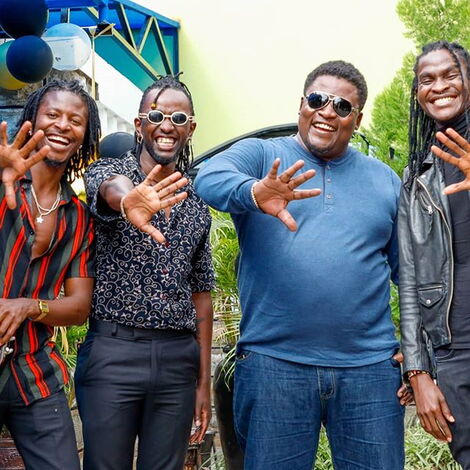 Standard Group Head of Radio Tom Japanni with members of Hart The Band celebrating his 50th birthday on July 8, 2020