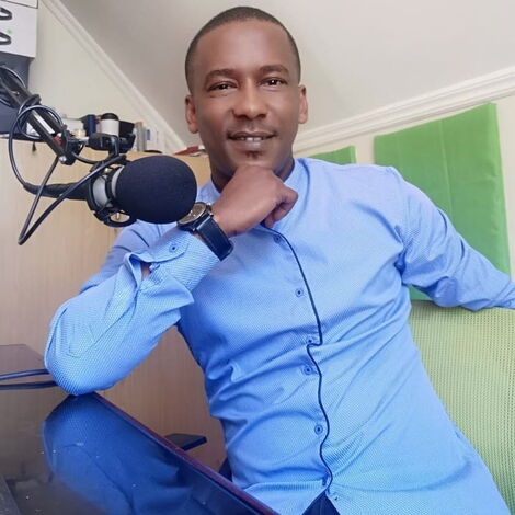 Radio presenter Mike Mondo hosting a show on Classic FM at home on July, 23, 2020