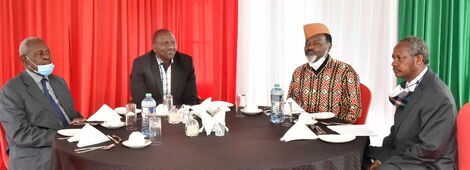 Deputy President William Ruto meets National Council of Elders headed by its patron Captain Kung’u Muigai, chairman Phares Rutere and the Nationhood Sector Principal Administrative Secretary Michael Ndung’u at his Karen home on Tuesday, October 27, 2020