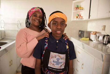 13-year-old Kenyan chef Alvin Keffer and his mother Perry