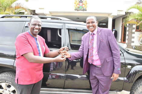 DP William Ruto gifts Rev Daniel Lotuno on Tuesday, May 4