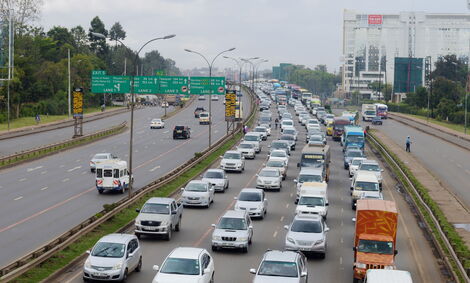 A section of the Thika Superhighway at Survey Underpass