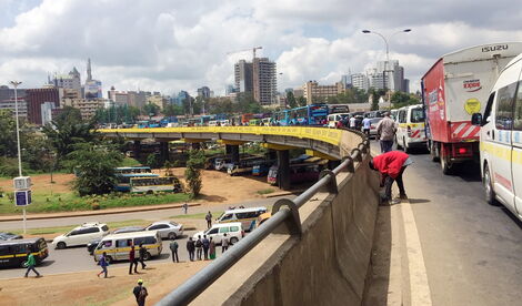 Motorists and pedestrians at the Globe Round-About in Nairobi on November 11, 2019