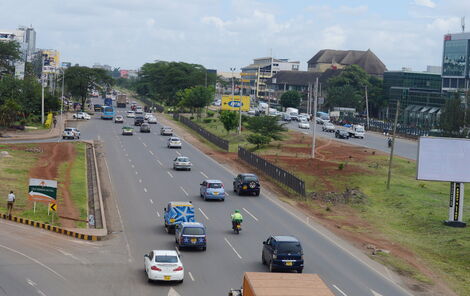 An elevated view of motorists along Mombasa Road on Thursday, October 14, 2019.