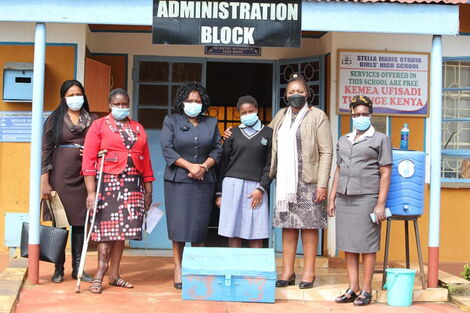 Nyeri Woman Rep Rahab Mukami at Othaya Girls High School.