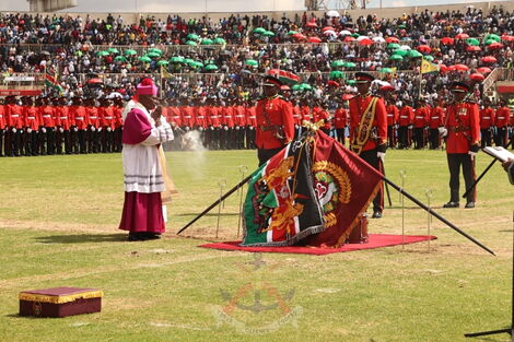 The 23rd Mechanised Infantry Battalion receiving their flag on Monday December 12, 2022