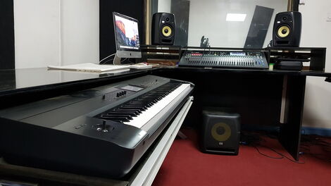  An undated image of inside the Makueni Recording Studio